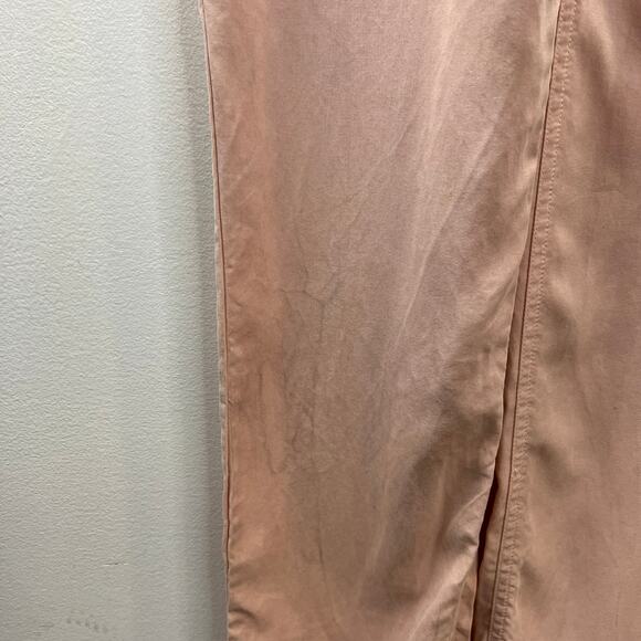 Honey Punch Pink Nude Tencel Chambray 1/4 Button-Front Sleeveless Jumpsuit M - Picture 8 of 13